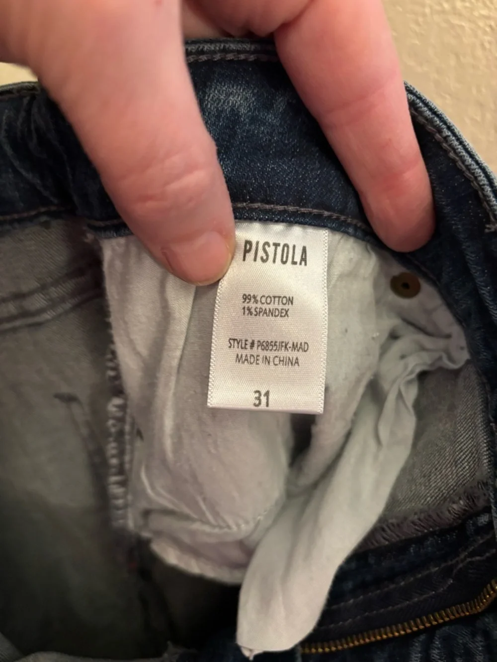 pistola‎ Distressed Indigo Jeans Zipper detail at ankles 💙Size 31